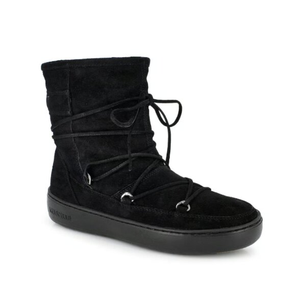 Moon Boot Shoes - NWOB Tecnica Moon Boot Pulse Mid Black Nubuck Leather Snow Boots Women's Size 10
